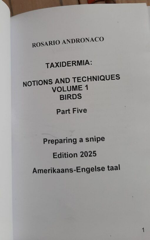 Taxidermy notions and techniques Vol 1 birds part 5 Preparing a snipe 2025 ed. - immagine 3