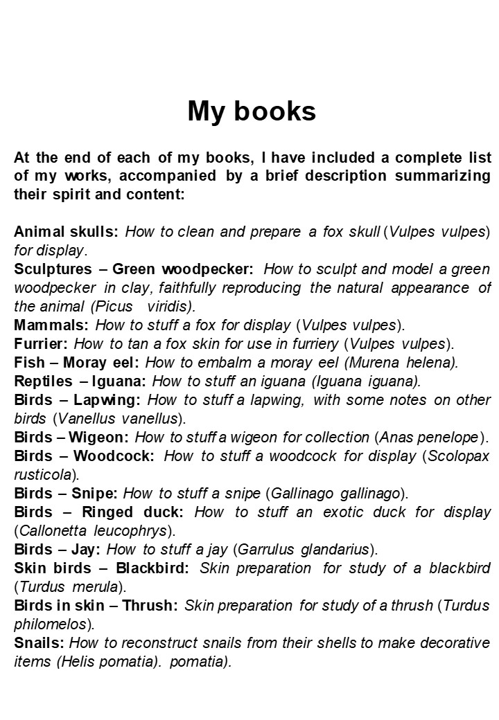 Taxidermy techniques for studies of animals in leather, preparation of a thrush. - immagine 5