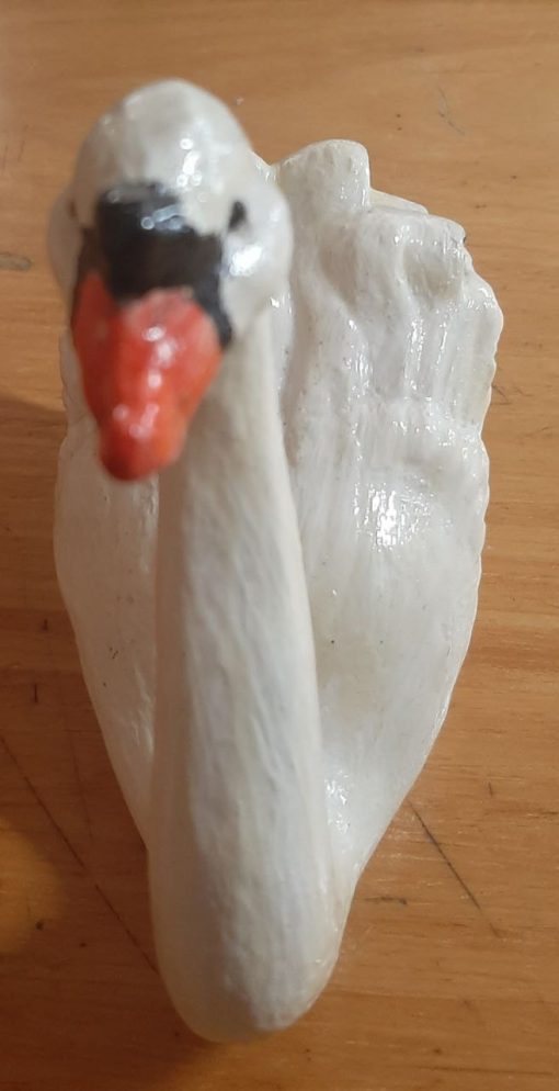 Cigno miniatura in scultura di ceramica a freddo - immagine 3