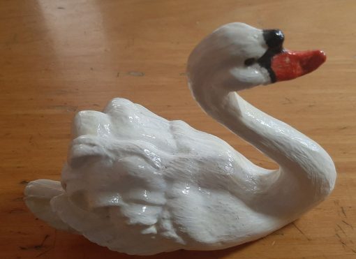 Cigno miniatura in scultura di ceramica a freddo - immagine 2