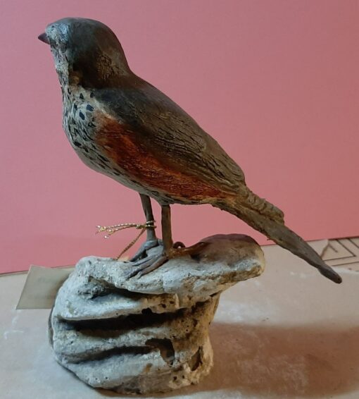 Tordo sassello in scultura di argilla - immagine 2