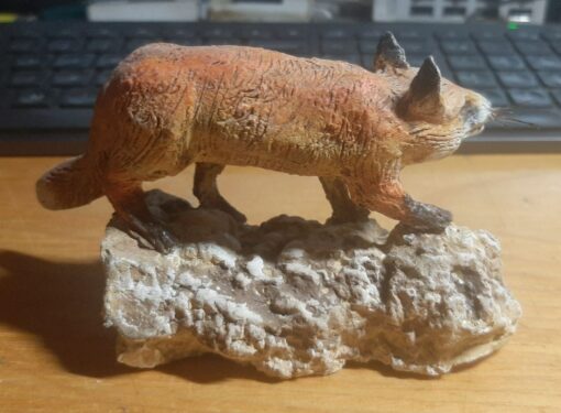 Volpe in miniatura scultura argilla - immagine 4