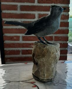 Capinera femmina, in scultura di argilla