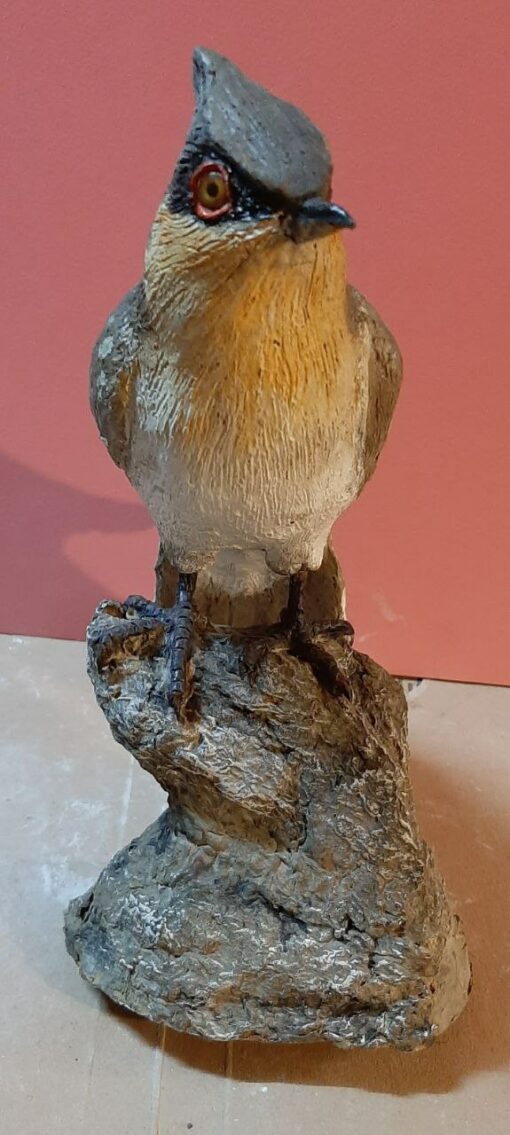 Cuculo dal ciuffo in scultura di argilla e dimensioni naturali da collezione - immagine 3