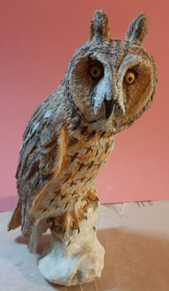 Gufo comune in scultura dimensioni Naturali da collezione