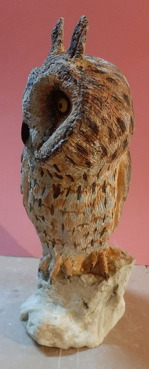 Gufo comune in scultura dimensioni Naturali da collezione - immagine 2