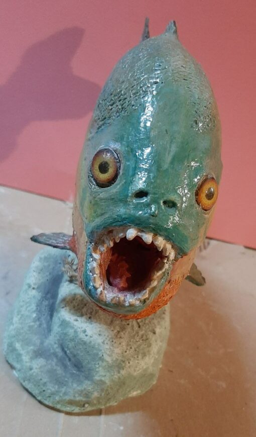 Piranha rosso in scultura dimensioni Naturali da collezione - immagine 3