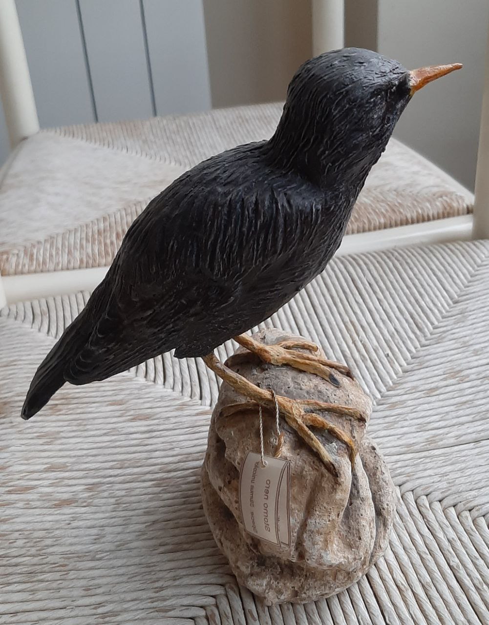 Storno nero, scultura in argilla - immagine 2